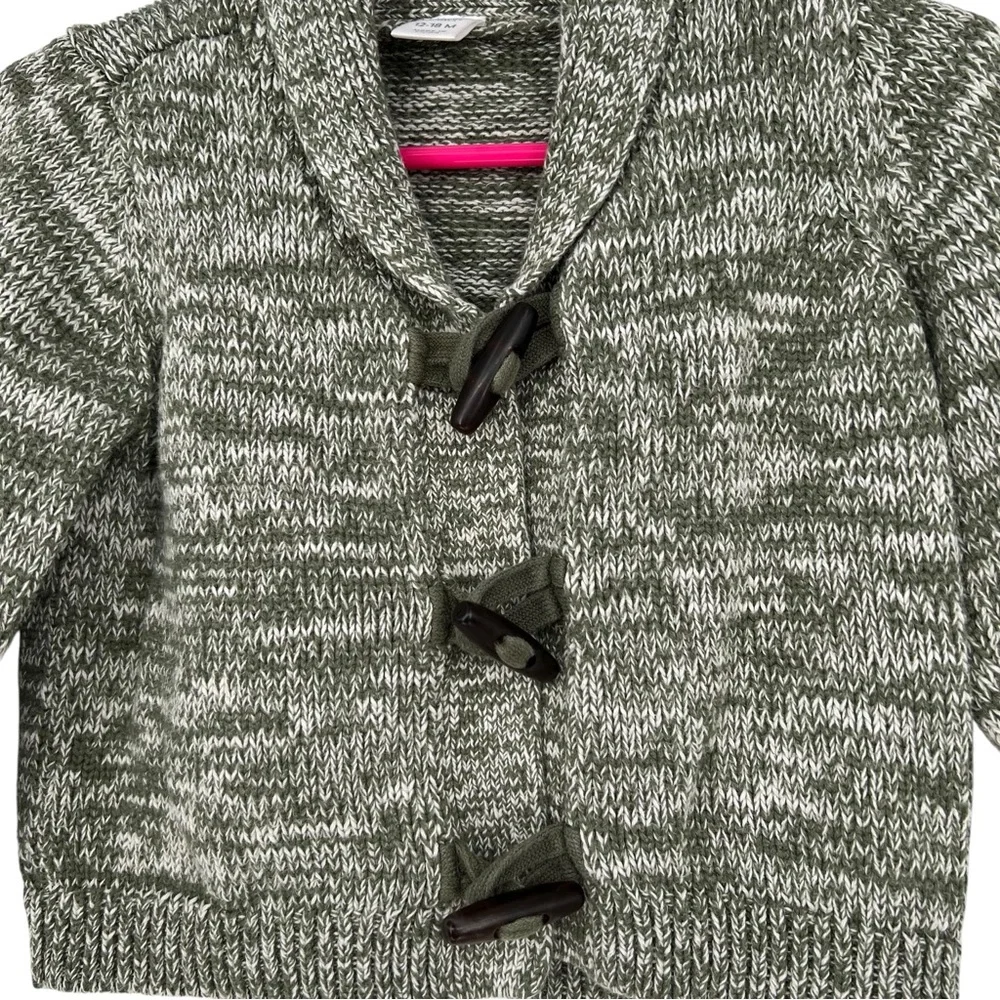 Old Navy Heather Green Knit Cardigan Sweater with Toggle Closures